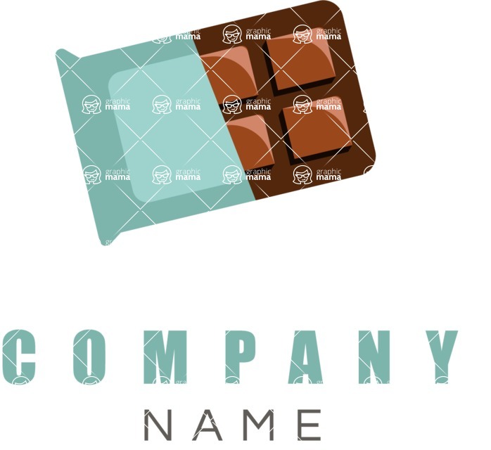 Business Logo Templates - vector graphics in a pack from GraphicMama - Modern Chocolate and Sweets Company Logo Design